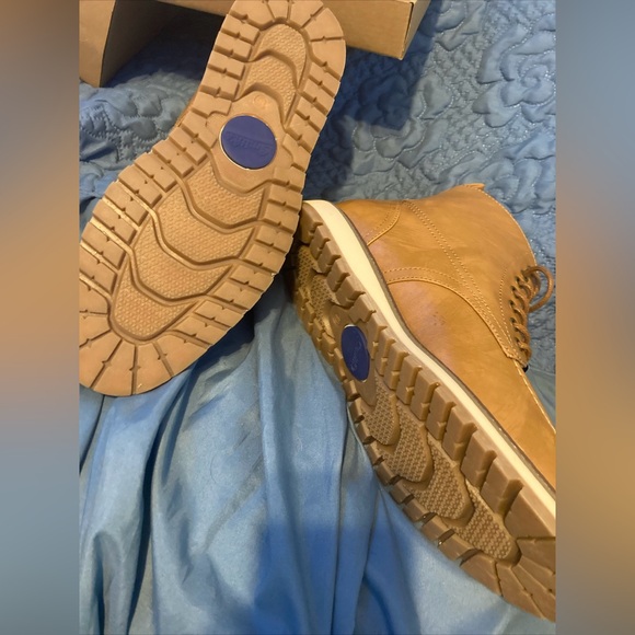 Smith's Workwear Austin Men's Vegan Leather Lace Up Ankle Boots in Tan Size 10 - Picture 6 of 7